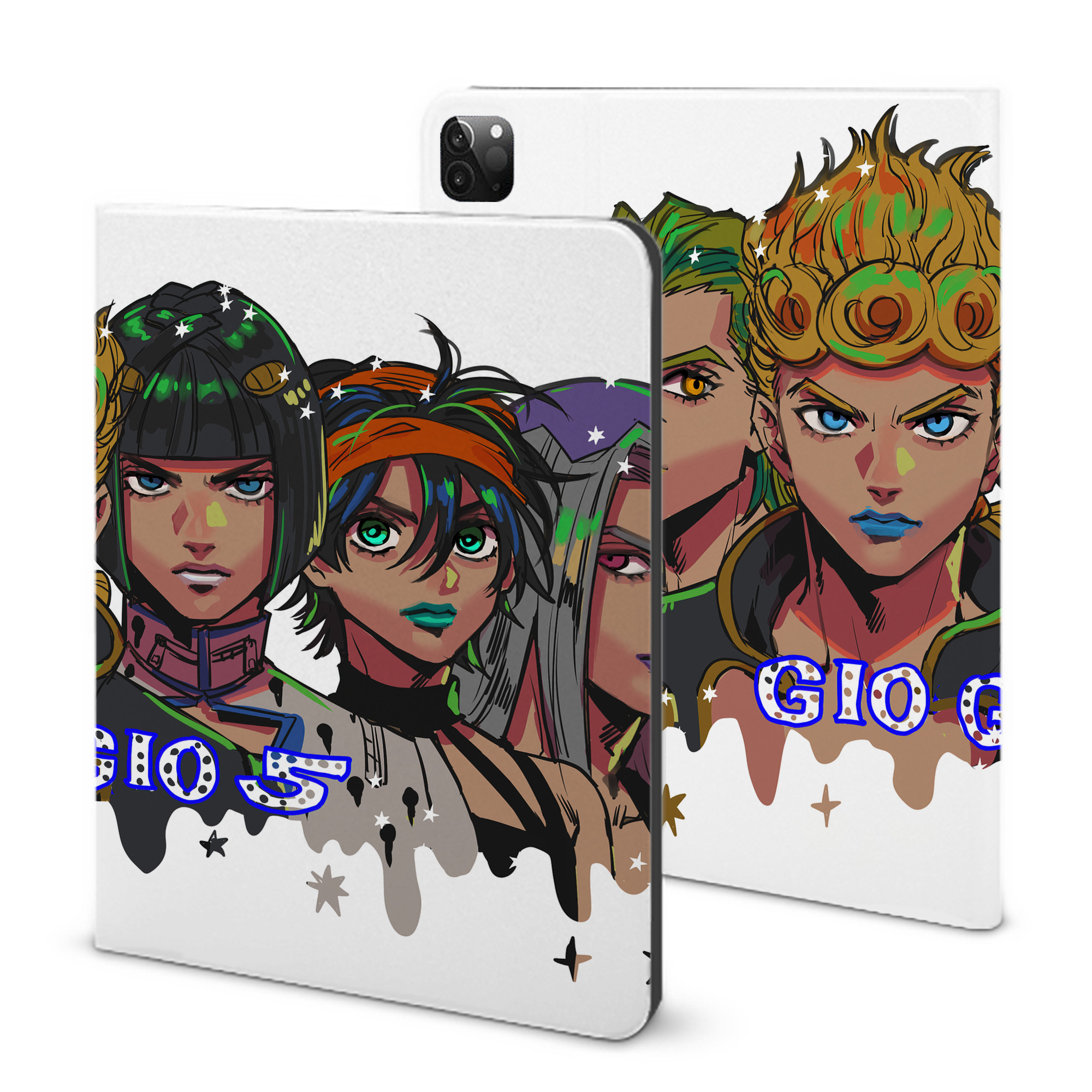（画像用） ジョジョの奇妙な冒険 JoJo's Bizarre Adventure IPadケース ペンホルダー付き ブックスタイルデザイン